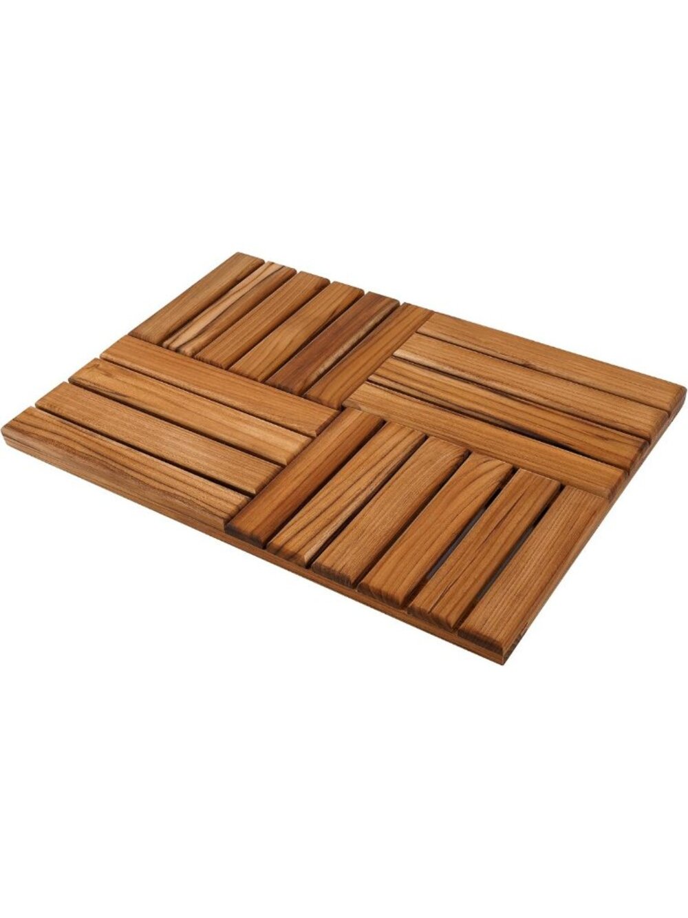 Non-Slip Teak Bath Mat 24x16 | Wood Shower Mat for Bathroom & Indoor Use